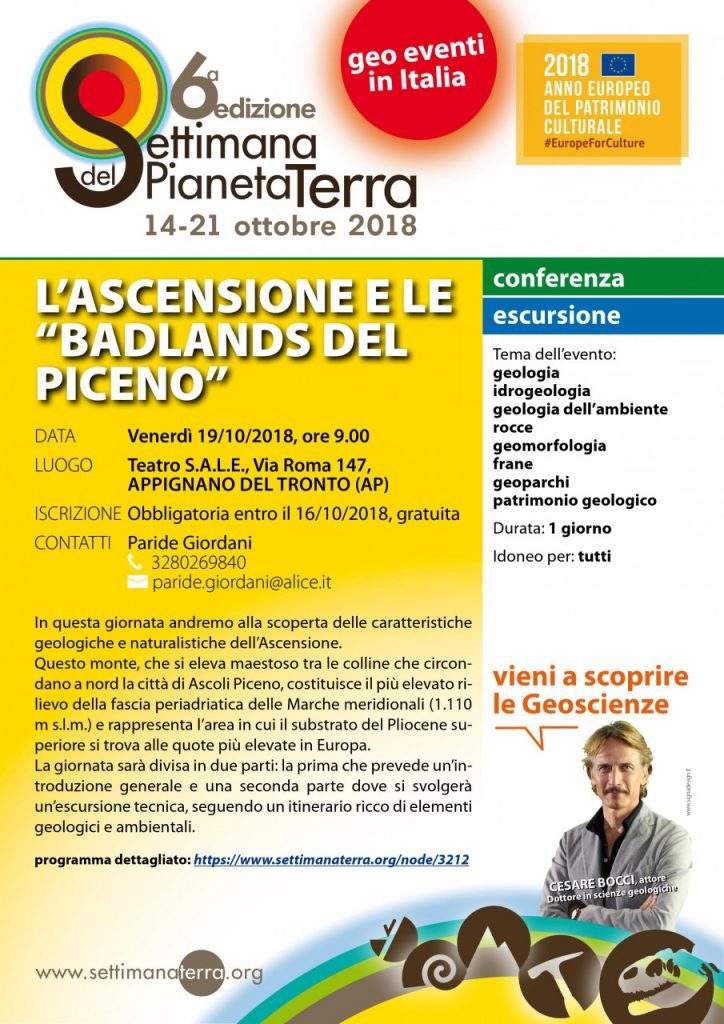 locandina della settimana del pianeta terra 2018 - Appignano de Tronto